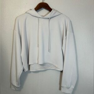 Gilly Hicks White/Cream Cropped Hoodie Size Small